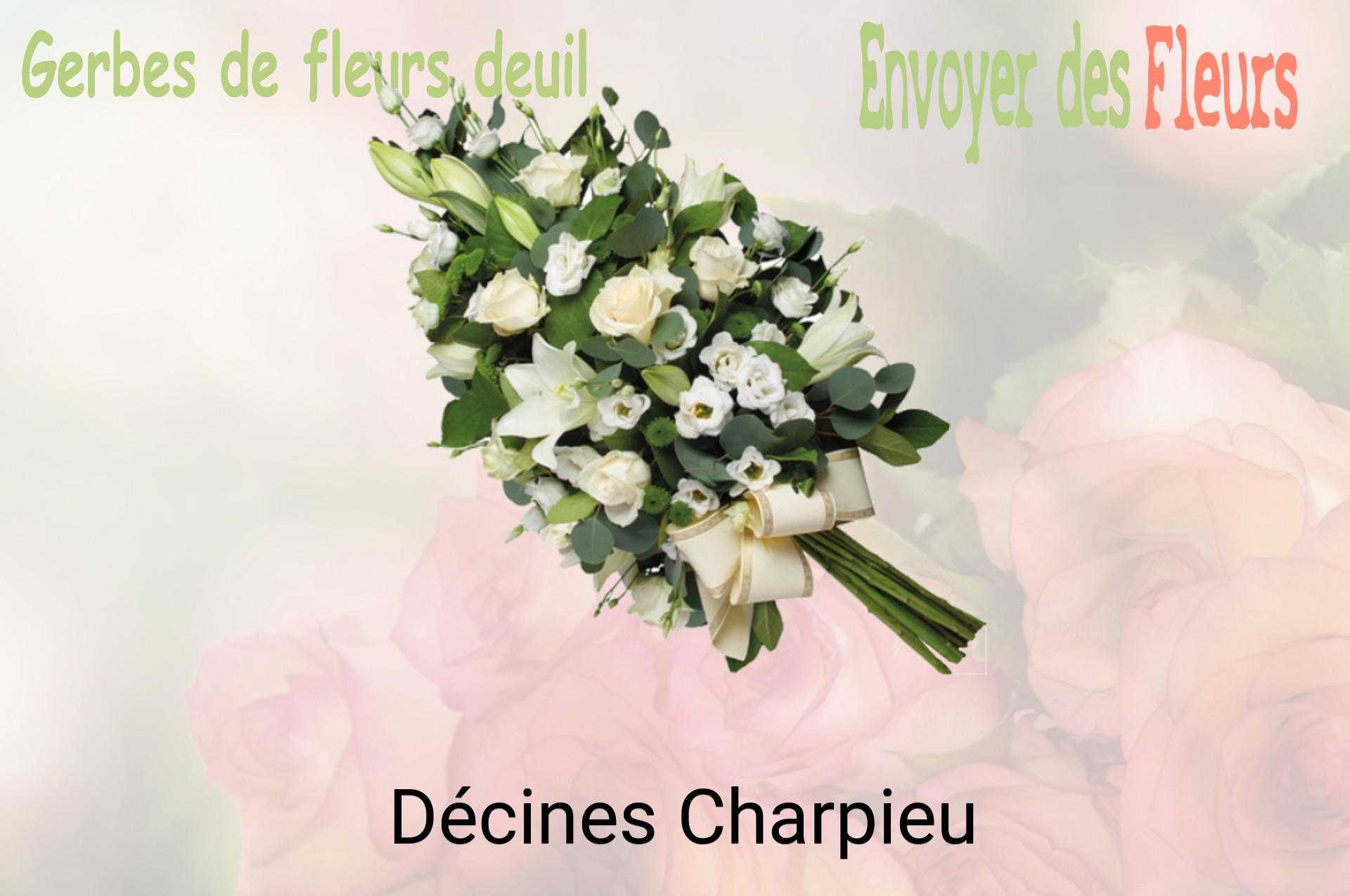 Gerbe de fleurs de deuil livrée à Décines-Charpieu